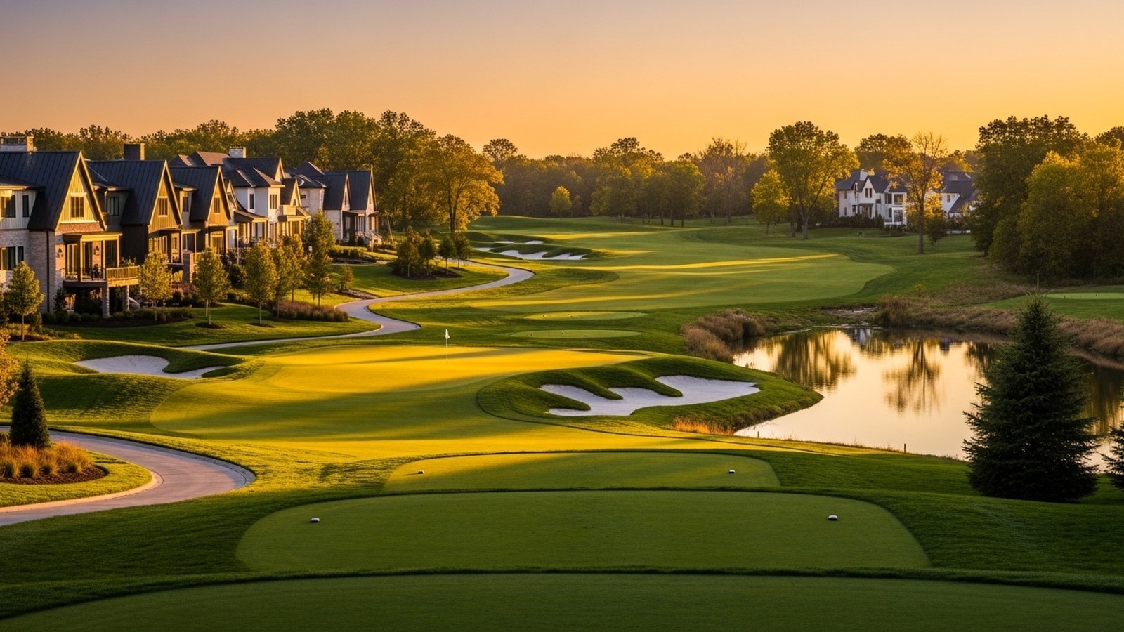 Holliday Farms Zionsville, Indiana — golden-hour skyline / signature landmark