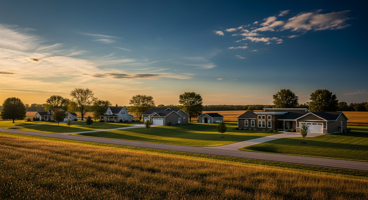 Trafalgar, Indiana — golden-hour neighborhood image