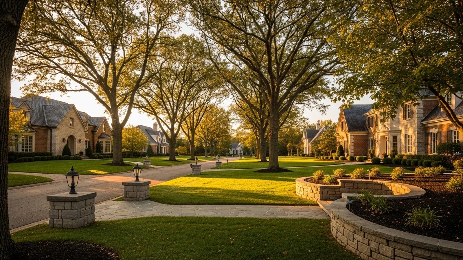 Wolf Run Zionsville, Indiana — golden-hour skyline / signature landmark