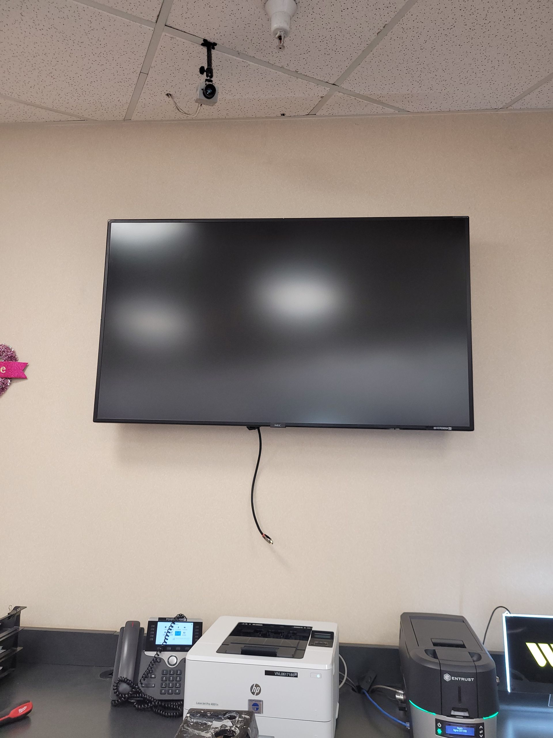 Commercial office TV mount — Central Indiana